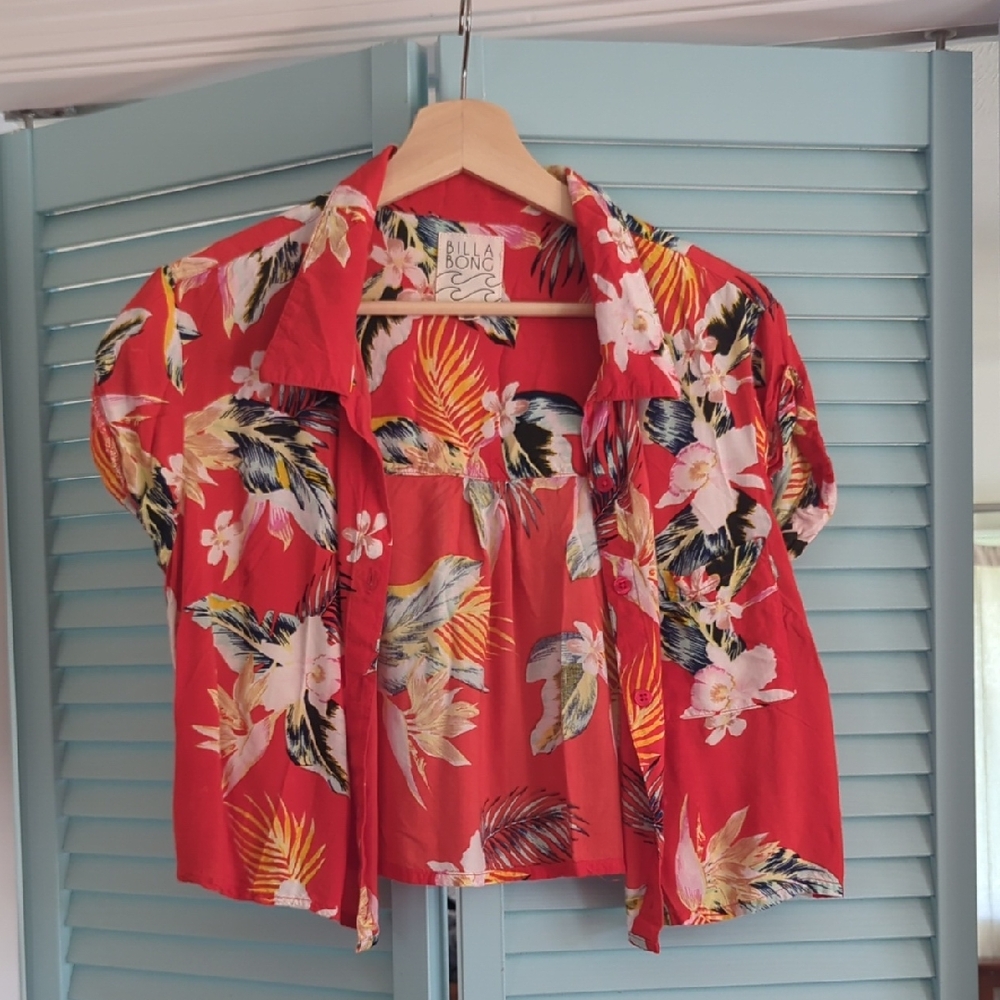 Billabong Tropical Red Floral Shirt